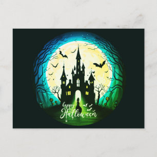 Haunted Castle Happy Halloween Creepy Feestdagenkaart