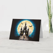 Haunted Castle Happy Halloween Creepy Kaart (Voorkant)