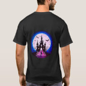 Haunted Castle Happy Halloween Creepy T-shirt (Achterkant)