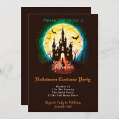 Haunted Castle Happy Halloween Kostuum Feest Kaart (Voorkant / Achterkant)
