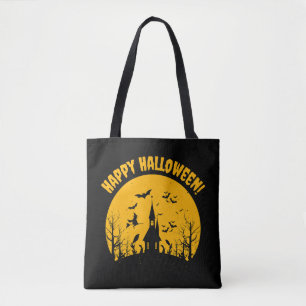 Haunted Castle Happy Hallowen Tote Bag