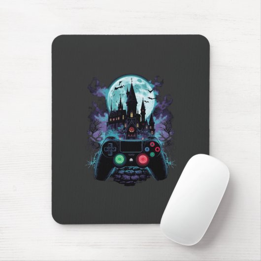 Haunted Castle Horror Gamer Design Muismat (Met muis)