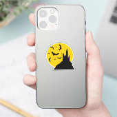 Haunted Castle met maan en vleermuizen Sticker (Telefoon)
