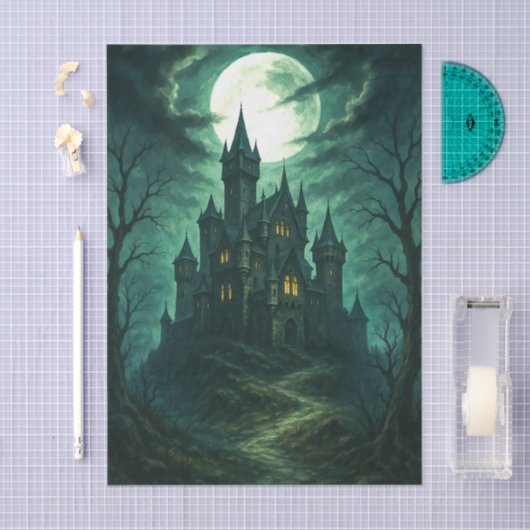 Haunted Castle Moonlit Gothic Decoupage Tissuepapier (Craft)