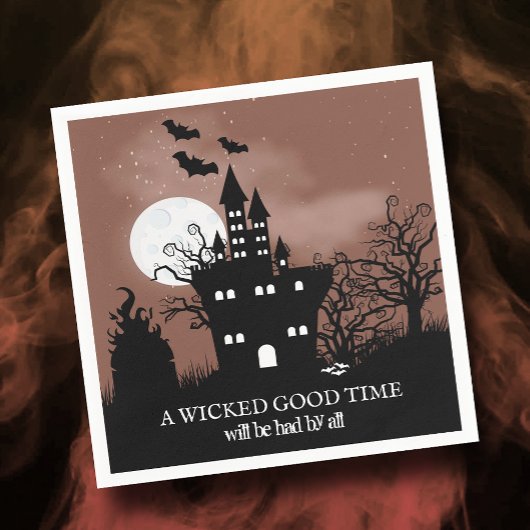 Haunted Castle Spooky Halloween Servet