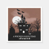 Haunted Castle Spooky Halloween Servet (Voorkant)