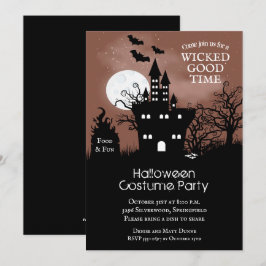 Haunted Castle Spooky Night Sky Halloween Invites