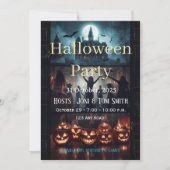 Haunted Castle Spooky Party Invitation Kaart (Voorkant)