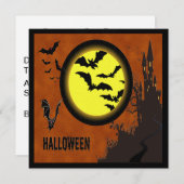 Haunted Castle, vleermuizen en gele maan Kaart (Voorkant / Achterkant)