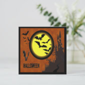 Haunted Castle, vleermuizen en gele maan Kaart (Staand voorkant)