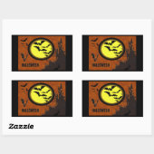 Haunted Castle, vleermuizen en gele maan Rechthoekige Sticker (Vel)