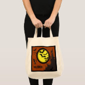 Haunted Castle, vleermuizen en gele maan Tote Bag (Voorkant (product))