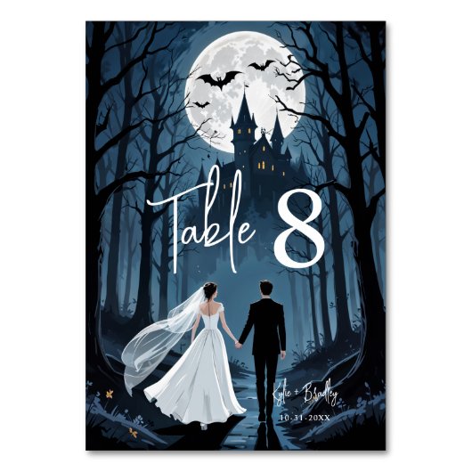 Haunted Castle Wedding Couple Spooky Forest Toward Kaart (Voorkant)