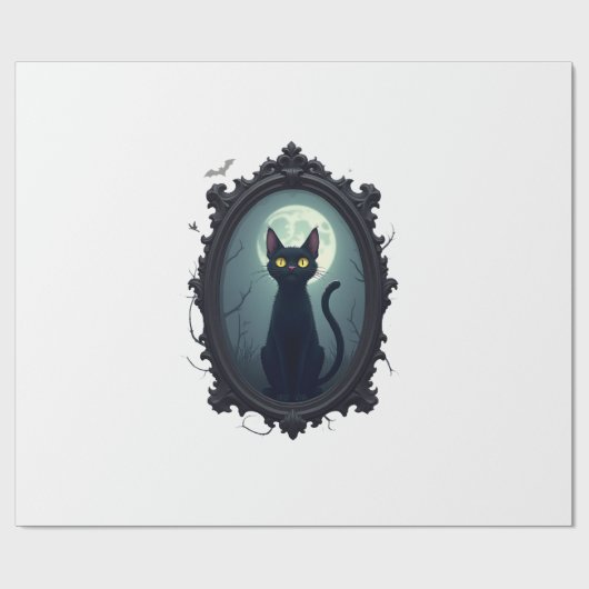 Haunted Cat Mirror Cadeaupapier (Vlak)