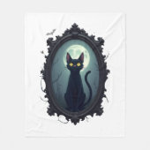 Haunted Cat Mirror Fleece Deken (Voorkant)