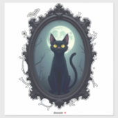 Haunted Cat Mirror Sticker (Vel)