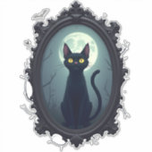 Haunted Cat Mirror Sticker (Voorkant)