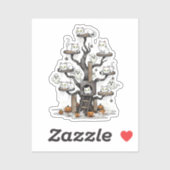 Haunted Cat Tree – Ghostly Cats Pumpkins voor Hall Sticker (Vel)