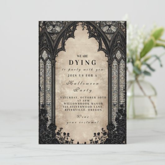 Haunted Cathedral Arch Halloween Kaart (Staand voorkant)