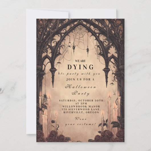 Haunted Cathedral Gothic Halloween Kaart (Voorkant)