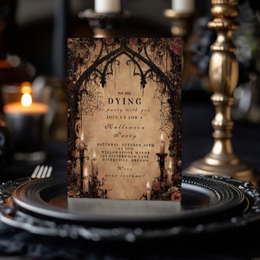 Haunted Cathedral Gothic Halloween Kaart