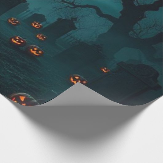 Haunted Cemetery Halloween Gift Wrap – Stunning Cadeaupapier (Hoek)
