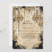 Haunted Chandelier Gothic Halloween Kaart (Voorkant)