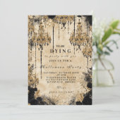 Haunted Chandelier Gothic Halloween Kaart (Staand voorkant)