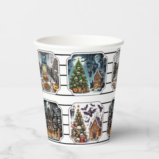 Haunted Christmas Party Cups - set 3 Papieren Bekers (Voorkant)