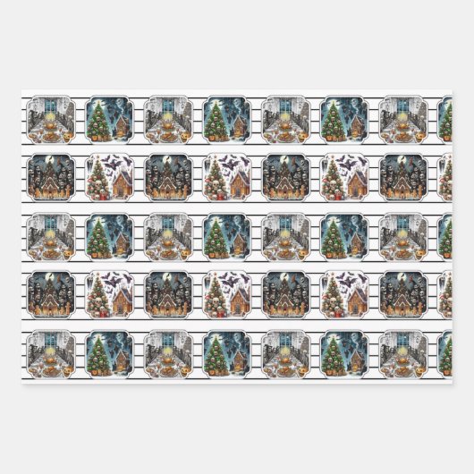 Haunted Christmas Wrapping Paper Set (Voorkant 3)
