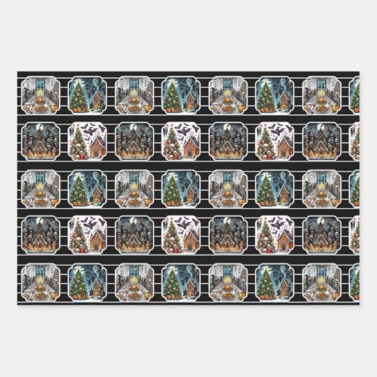 Haunted Christmas Wrapping Paper Set (Voorkant)