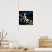 Haunted Doll and Halloween Pumpkin Poster (Keuken)