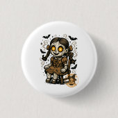 Haunted Doll – Halloween Cartoon Ronde Button 3,2 Cm (Voorkant)