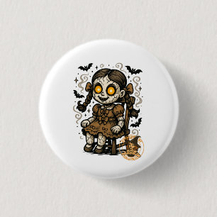 Haunted Doll – Halloween Cartoon Ronde Button 3,2 Cm