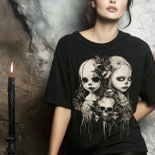 Haunted Dollcore Dolls Skulls Butterflies T-shirt