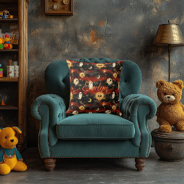 Haunted Eclipse Halloween met geesten en manen Kussen