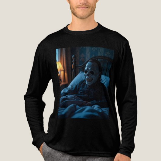 Haunted Face Art Tri-Blend Shirt (Voorkant volledig)