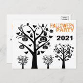 Haunted Forest Halloween Invitation Briefkaart (Voorkant / Achterkant)
