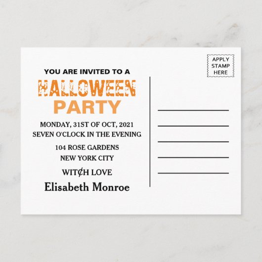 Haunted Forest Halloween Invitation Briefkaart (Achterkant)