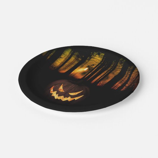 Haunted Forest Halloween Papieren Bordje (Gekanteld)