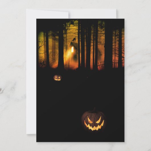 Haunted Forest Halloween Party Kaart (Achterkant)