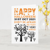 Haunted Forest Happy Halloween Kaart (Gele Bloem)