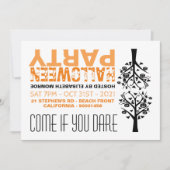 Haunted Forest Mirrored Halloween Party Invitation Kaart (Voorkant)