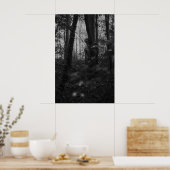 Haunted Forest – Mysterious Shadow in the Woods Poster (Keuken)