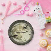 Haunted Full Moon Halloween Party Papieren Bordje (Feest)