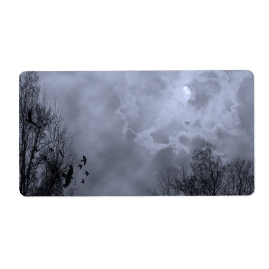 Haunted Full Moon Verzendlabel Sjabloon (Voorkant)