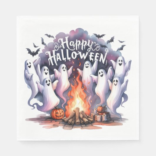 Haunted Fun Ghost Halloween Papier servet (Voorkant)