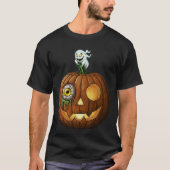 Haunted Ghost & Dripping Eyeball Jack-O-Lantern T-shirt (Voorkant)