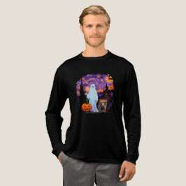 Haunted Ghost Spirit beroemd gemaakt door Hallowee Tri-Blend Shirt