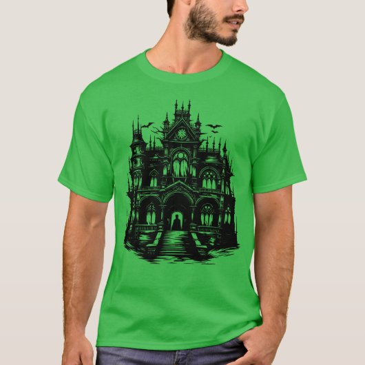 Haunted Gothic Cathedral Dark Fantasy Church Artwo T-shirt (Voorkant)